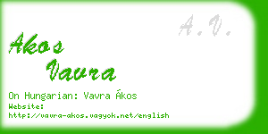 akos vavra business card